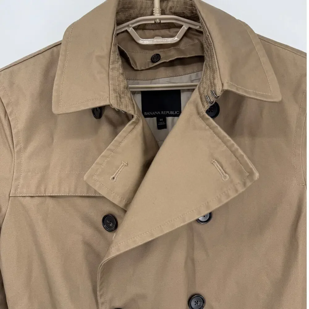 Banana Republic Classic Mens Trench Coat Removable Liner Size Medium NEW